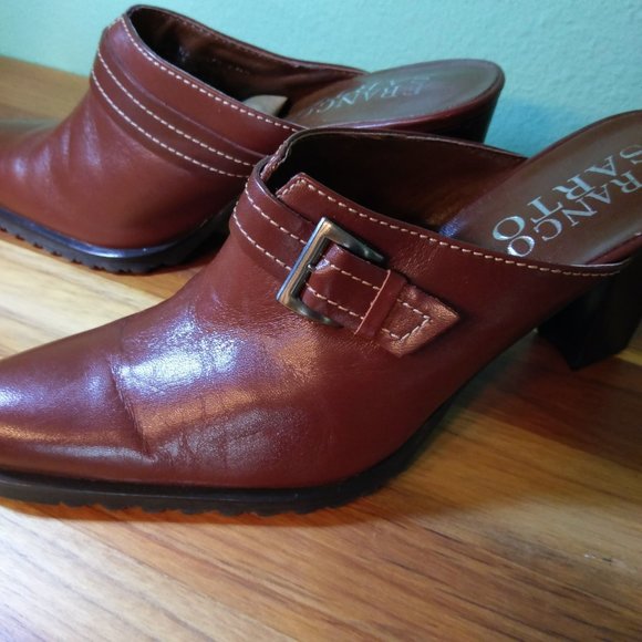 FRANCO SARTO Brown Leather Mules - 7.5 M - Picture 2 of 11